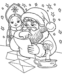 Дед Мороз и Снегурочка читают письма