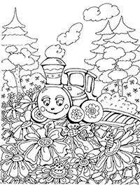 Паровозик в цветах