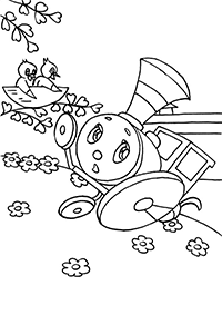 Паровозик спасает птенчика