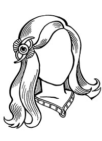 Дорисуй портрет: девушка с заколкой-цветком в волосах