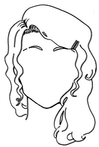Дорисуй портрет: девушка с волнистыми волосами