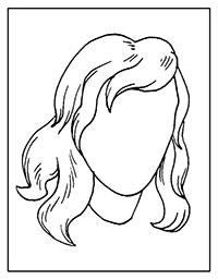 Дорисуй портрет: девушка с распущенными волосами