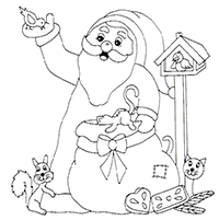 Дед Мороз со зверюшками