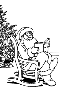 Санта читает у елки