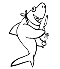Акула с ножом и вилкой
