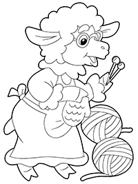 Бабушка-овца с пряжей