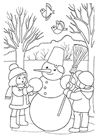 Ребята лепят снеговика
