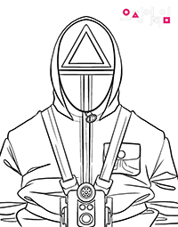 Солдат в маске с треугольником
