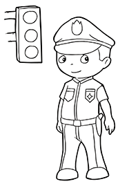 Инспектор ДПС и светофор