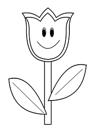 Тюльпан. Детский рисунок-раскраска