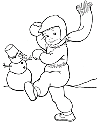 Мальчик и снеговик