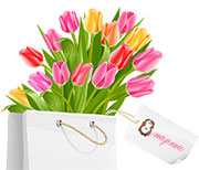 Букет тюльпанов в подарочной сумке