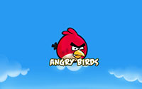 Angry Birds. Птица Ред на фоне неба