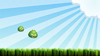 Небесные обои с Angry Birds. Зелёные свиньи