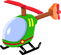 Игрушечный зелёный вертолёт