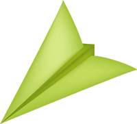 Бумажный зелёный самолётик