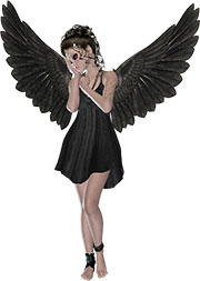 Девушка-ангел в чёрном