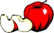 Красное яблоко и две яблочные дольки