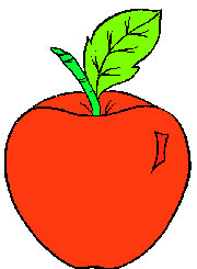 Красное яблоко с черешком и листиком