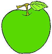 Зеленое яблочко с черешком
