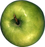 Зелёное яблочко с черешком