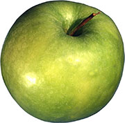 Спелое зеленое яблоко
