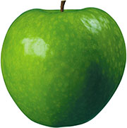 Яблоко зеленое с черешком