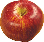 Алое яблоко с черещком