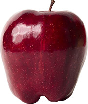 Бордовое яблоко (png, прозрачный фон)