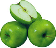 Три зеленых яблока и половинка