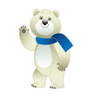 Белый медведь - талисман зимних Олимпийских игр 2014 в Сочи