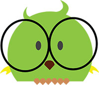 Зелёная птица в очках