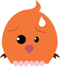 Испуганная оранжевая птица