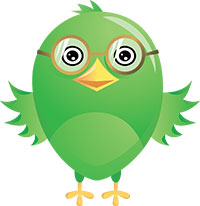 Зелёная птица в очках