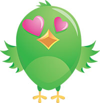 Зелёная птица влюбилась