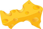 Кусочек сыру. Картинка в формате PNG на прозрачном фоне