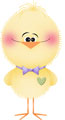 Весёлый цыпленок с галстуком-бабочкой и сердечком