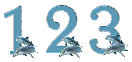 Набор цифр №4. Дельфины