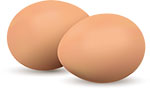 Два бежевых яйца