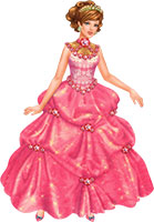 Принцесса в розовом платье и с диадемой