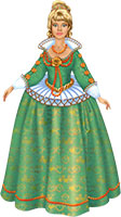 Принцесса в зелёном платье с золотым шитьём