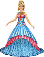 Принцесса в голубом платье с розовым лифом без рукавов