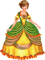 Принцесса в жёлто-зелёном платье