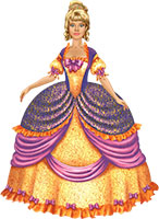 Принцесса в платье с пышной юбкой, рукавами-фонариками, украшенном бантиками