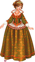 Принцесса в платье старинного покроя с бусами