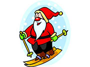 Санта едет на лыжах