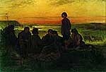 Маковский Владимир Егорович (1846-1920). Крестьянские мальчики в ночном стерегут лошадей. 1869