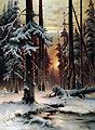 Колесников С. Ф. Зимний закат в еловом лесу. 1889