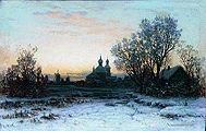 Кондратенко Г. П. Зимний пейзаж с церковью. 1880-е