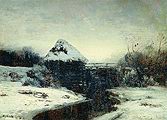 Левитан И. И. Зимний пейзаж с мельницей. 1884
